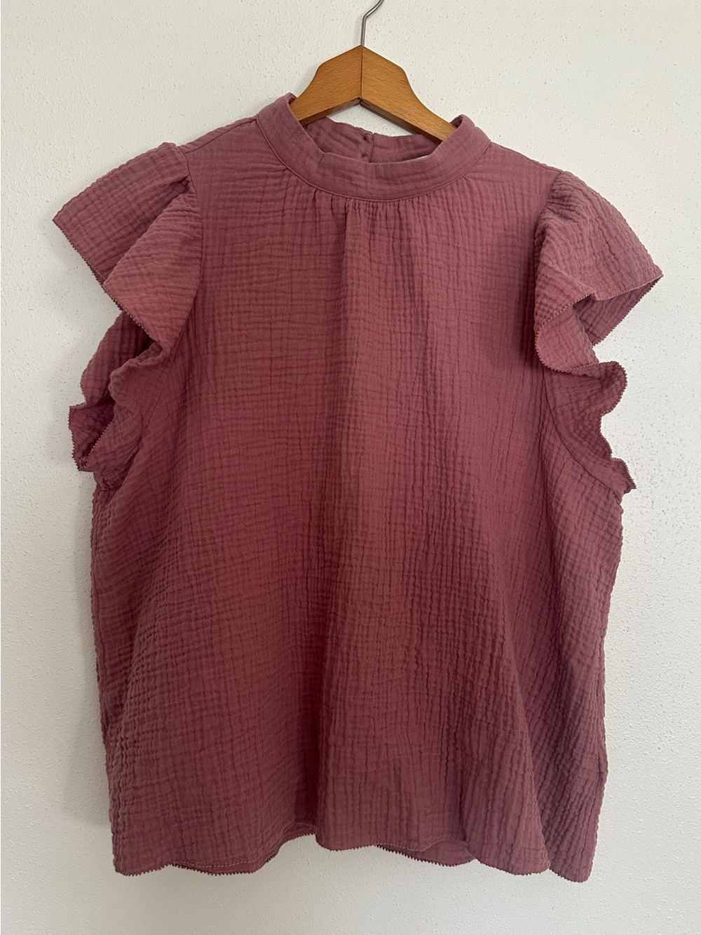 Joe's Jeans Mauve Ruffle Sleeve Gauze Top
